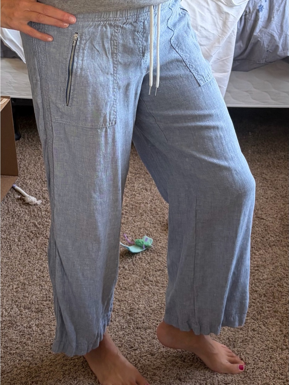 Linen Athleta Summer Pants in Chambray - Picture 3 of 7
